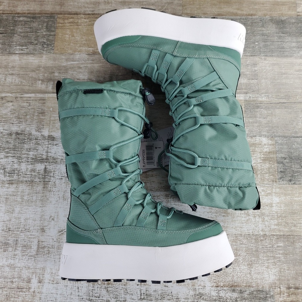 Baffin Geneva Womens Winter Platform Boots Sz 7 Sea Green Waterproof Insulated - Picture 2 of 9